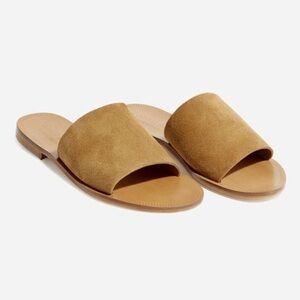 Johnny Was Camilla Suede Slip On Sandal Tan Women's Shoe Size 38